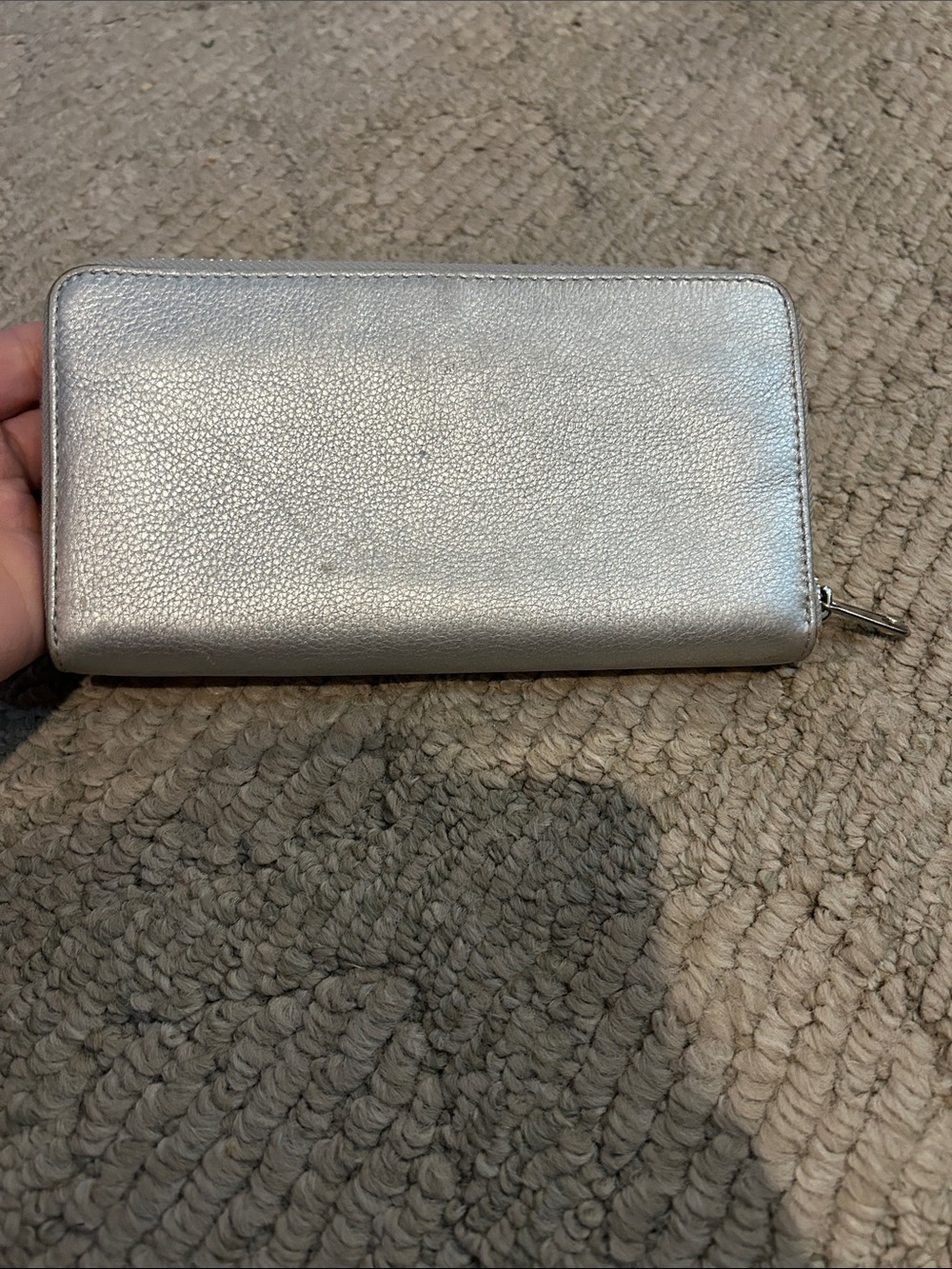 Tory Burch Silver Metallic Zip-Around Wallet - Picture 8 of 10